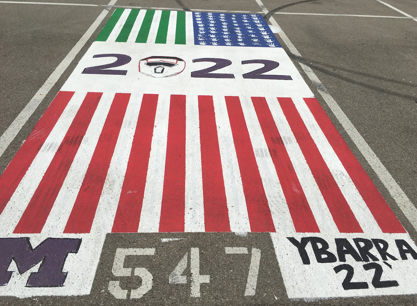 Middletown High School Seniors painted their parking lot spaces for the '21-22 school year.