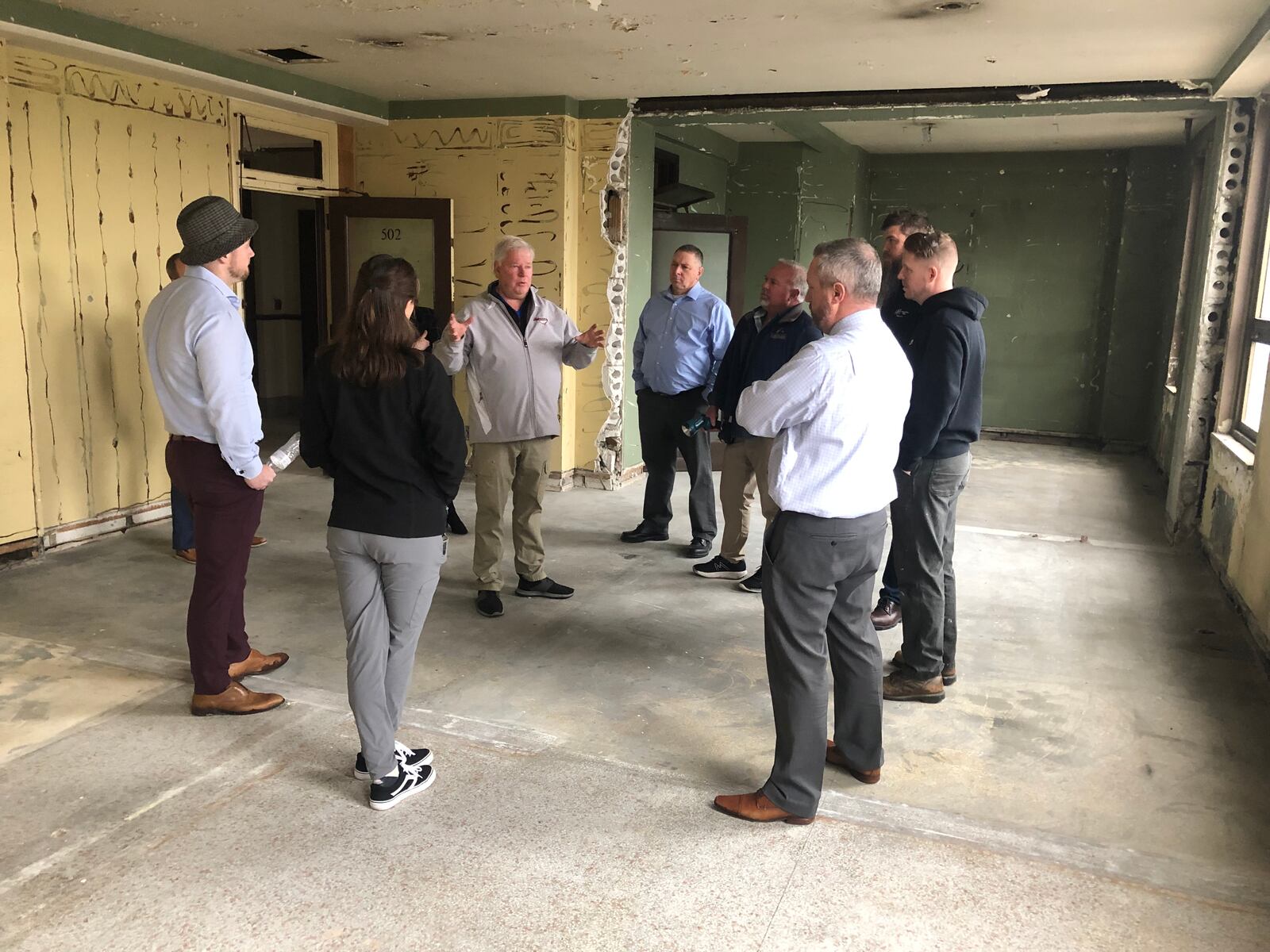 Steve Coon, developer of the Goetz Tower in downtown Middletown, met with City Council members, city staff and members of the Middletown Historic Commission recently to discuss his plans for the property. Development of the property has been slow for numerous reasons. RICK McCRABB/STAFF