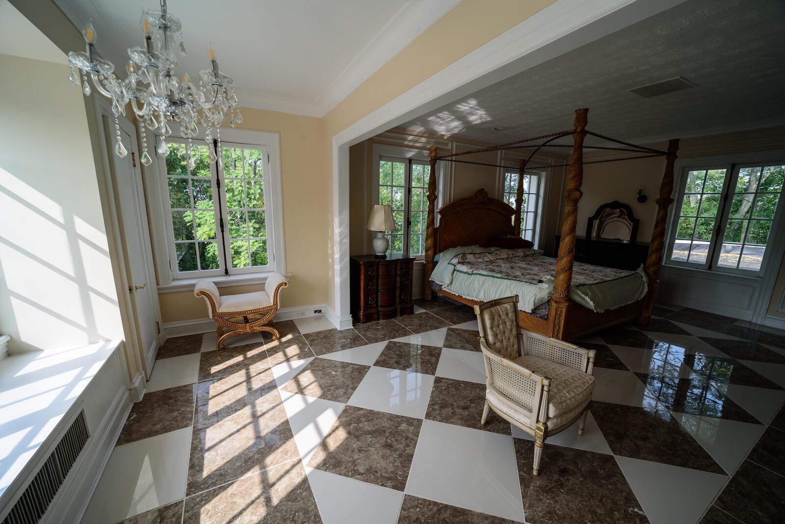 Here's a look inside Trailsend, the former mansion & grounds of Gov. James M. Cox, Governor of Ohio from 1913-1915 & 1917-1921 and founder of the Dayton Daily News & Cox Enterprises. Located at 3500 Governors Trl. in Kettering, the property is currently listed for sale by Nancy Webb with Irongate Realtors for $1.2 million. Since the current owner purchased the property in 2015, extensive repairs and a restoration have been completed. Trailsend, built in 1916 and 1917, was designed by New York architect Oswald Hering in the French Renaissance architectural style with inspiration from the Petit Trianon at Versailles. Listing realtor Nancy Webb can be reached at (937) 212-3737 or through her website at nancywebb.irongaterealtors.com where the listing for this home can be viewed. TOM GILLIAM/CONTRIBUTING PHOTOGRAPHER