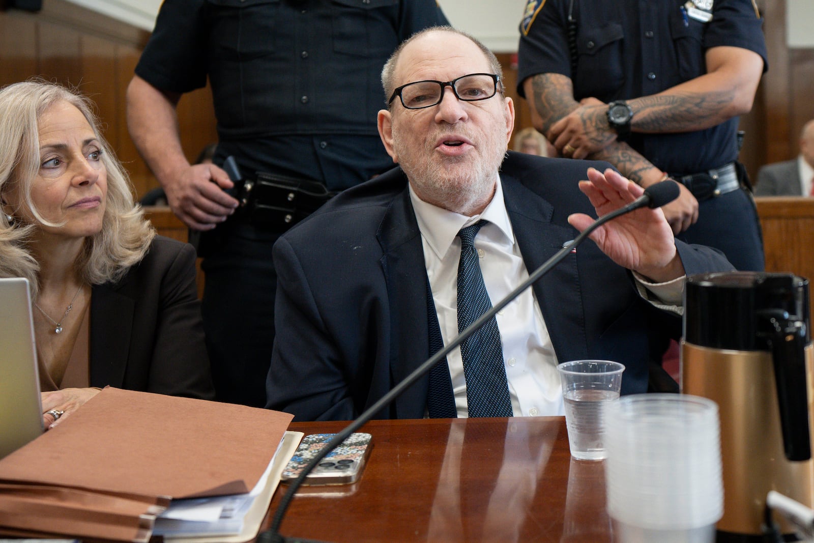 Harvey Weinstein appears in state court in Manhattan for his retrial on Thursday, May 8, 2025 in New York. (Steven Hirsch /New York Post via AP, Pool)