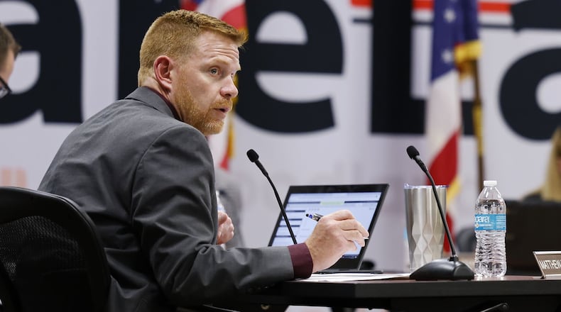 Lakota schools superintendent Matt Miller at Lakota schools board of education meeting Monday, Aug. 22, 2022. NICK GRAHAM/STAFF
