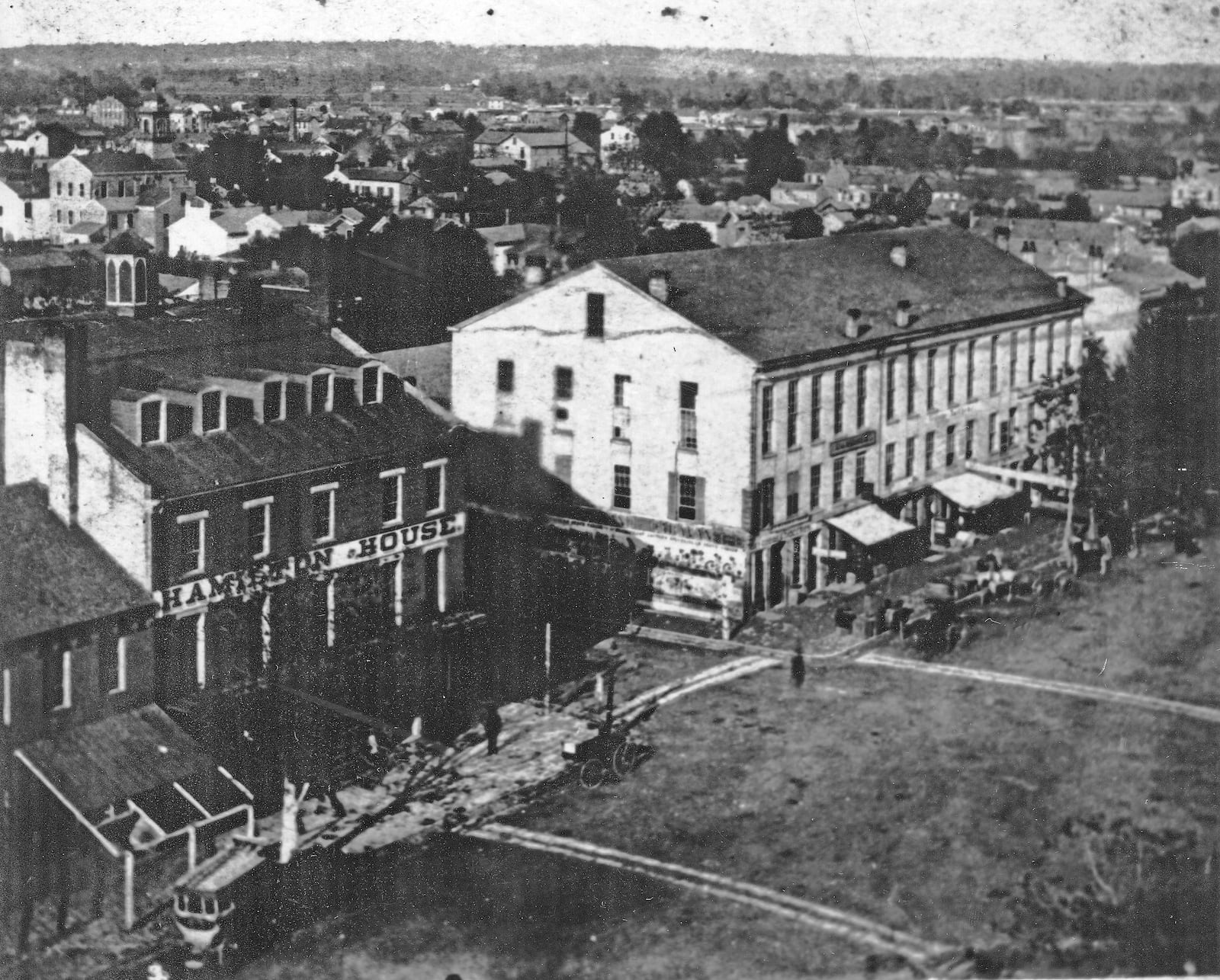 The Phoenix Restaurant and Billiard Hall was located within the Hamilton House Hotel located on High Street in downtown Hamilton. Photo courtesy of the Cummins Collection at Lane Public Library.
