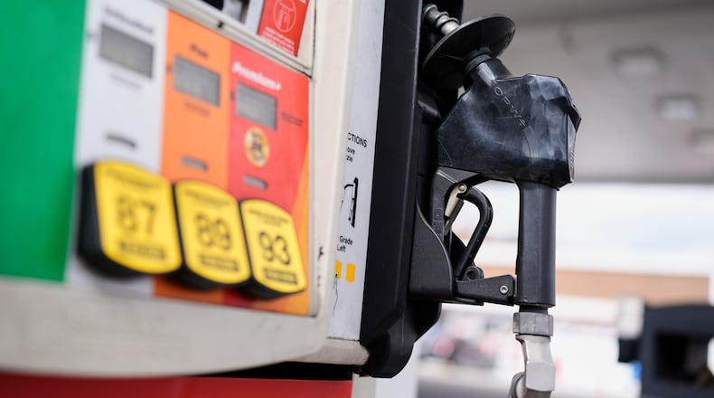 A gas pump is seen Tuesday, March 3, 2026, in Franklin, Tenn. (AP Photo/George Walker IV)