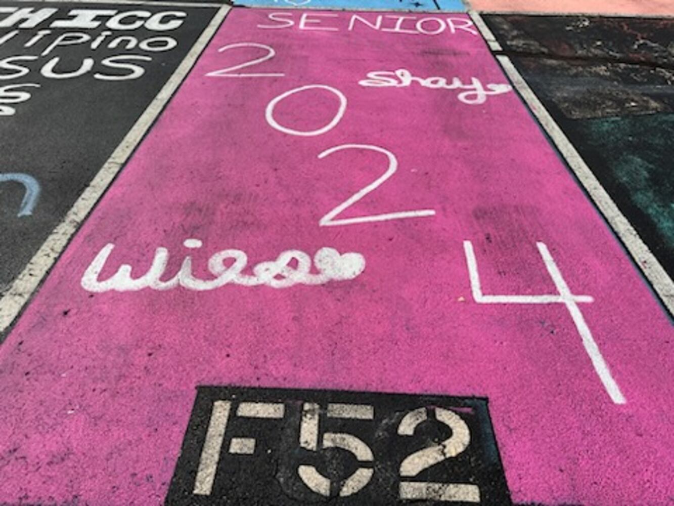 Hamilton High School parking lot spaces