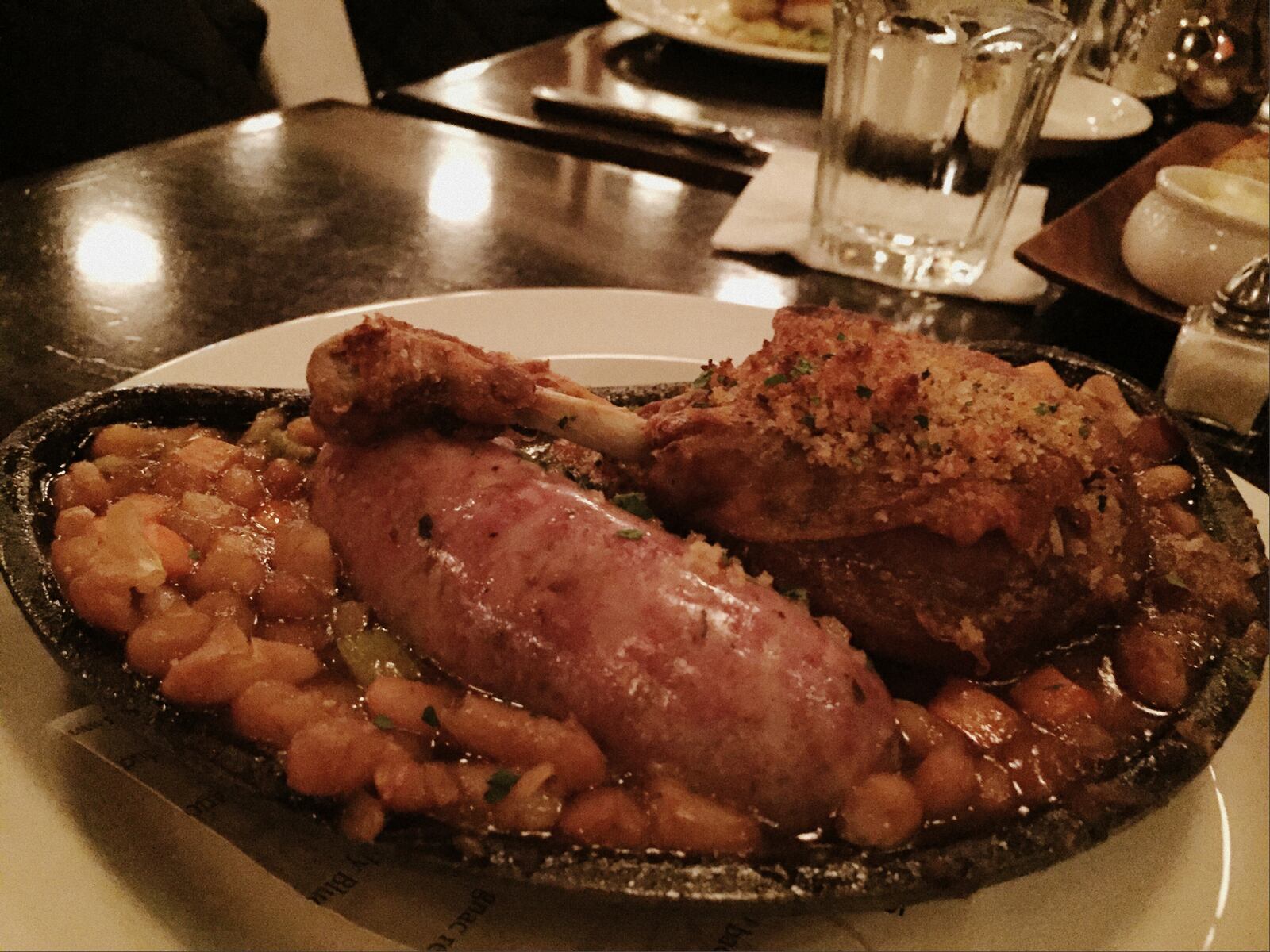 Rue Dumaine's Cassoulet ($29), a classic slow-cooked casserole of confit duck leg, house made garlic sausage, smoked bacon lardons and stewed white beans. Contributed photo by Alexis Larsen