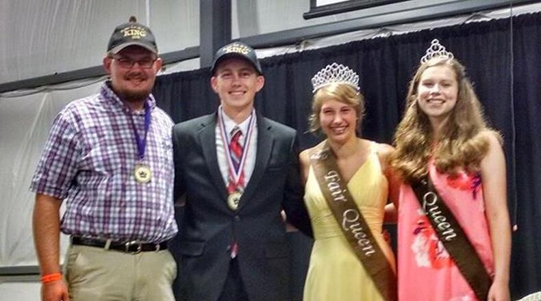 Pictured are the 2016 and 2017 Jr. Fair Butler County kings and queens. From left are 2016 King Caleb Young, 2017 King David Winter, 2017 Queen Katie Summe and 2016 Queen Madeleine Elwell. CONTRIBUTED