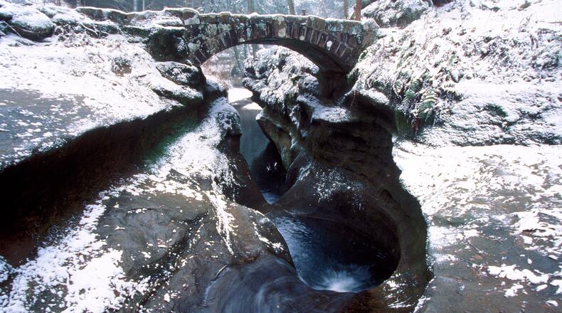 When winter weather hits the region, Hocking Hill's gorgeous rock formations, soaring cliffs, deep gorges and stunning waterfalls freeze to icy, crystal sculptures, making it one of the Buckeye State's most popular winter destinations. CONTRIBUTED