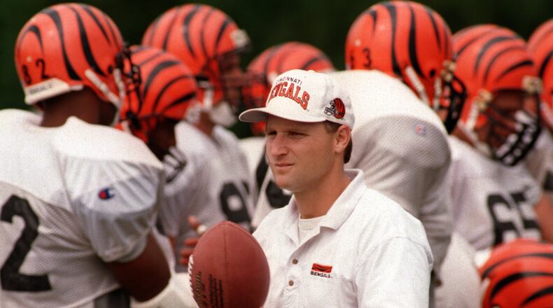 BENGALS BOY HEAD COACH, DAVID SHULA, AT PRACTICE.