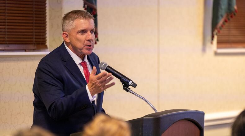 Miami University has welcomed another NFL star to its historically unique national reputation as football’s “Cradle of Coaches.” The latest is former Super Bowl championship coach and now Denver Broncos Head Coach Sean Peyton. Peyton, shown speaking at the awards ceremony at Miami last weekend, was an offensive coordinator for the football Redhawks for two seasons in the 1990s. (Provided)