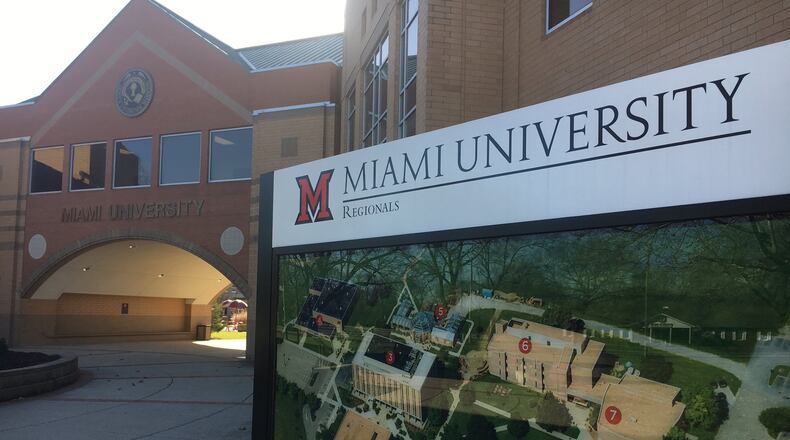 A national students rights group has filed a federal lawsuit against Miami University contending a student anti-abortion group was unfairly banned from erecting a display on the Miami University Hamilton campus. STAFF FILE PHOTO