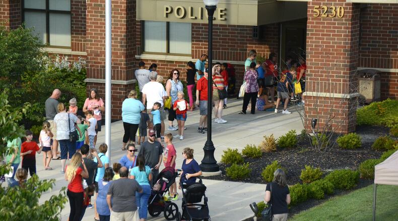 Fairfield hosts its first National Night Out in about 15 years on Tuesday, Aug. 1, 2017, at the Justice Center on Pleasant Avenue. MICHAEL D. PITMAN/STAFF