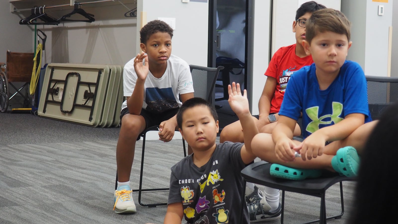 Kids at TechElevate's multi-week coding course learn how to code shapes, images and, at the end of the course, will make their own short game. BRYN DIPPOLD/STAFF