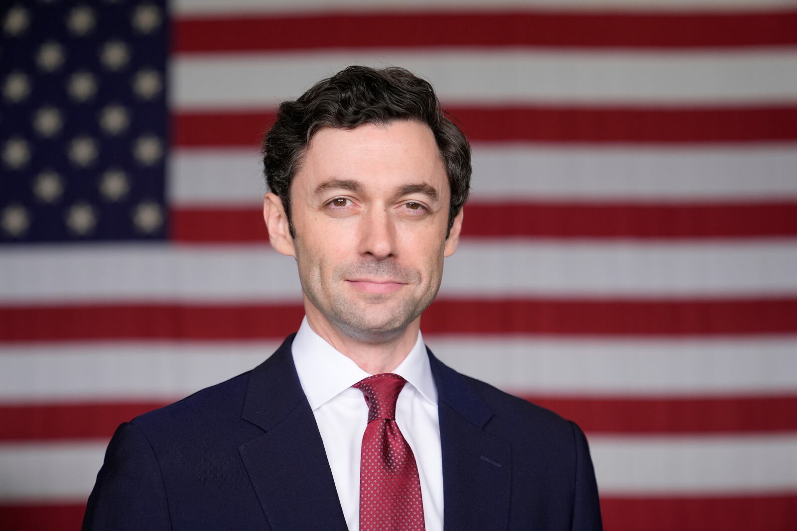 Sen. Jon Ossoff, D-Ga., poses for a portrait during an event at Dobbins Air Reserve Base, Saturday, April 26, 2025, in Marietta, Ga. (AP Photo/Brynn Anderson)