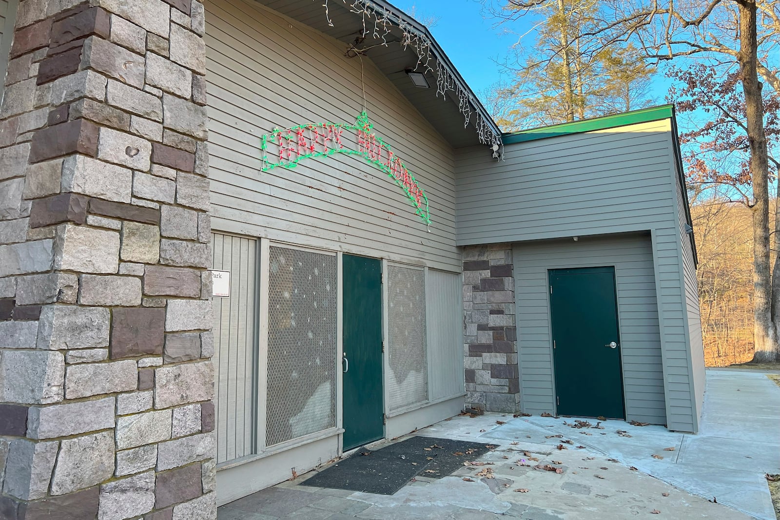 This undated photo released by the Bristol Parks, Recreation, Youth and Community Services department shows the entrance of Mrs. Rockwell's Pavilion at Rockwell Park in Bristol, Conn. (Bristol Parks, Recreation, Youth and Community Services department via AP)
