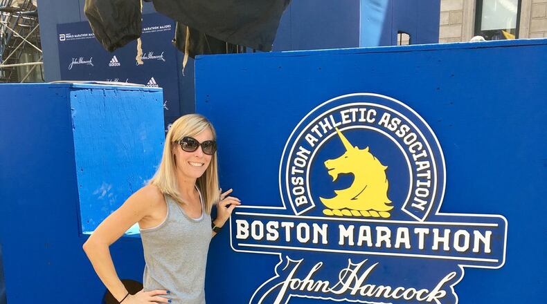 Mason Intermediate School teacher and Springboro resident Erika Stansberry recently completed her first Boston marathon, and second marathon ever, in 3:38. She has her sights set on qualifying for the New York marathon and improving her position for the 2018 Boston marathon. CONTRIBUTED