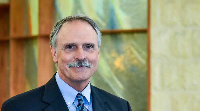 Mercy Health-Fairfield Hospital CEO Tom Urban stands in the lobby of the hospital after a ceremony commemorating 40 years of operation Wednesday, Sept. 26, 2018, in Fairfield. The hospital admitted its first patient on Sept. 13, 1978. NICK GRAHAM/STAFF