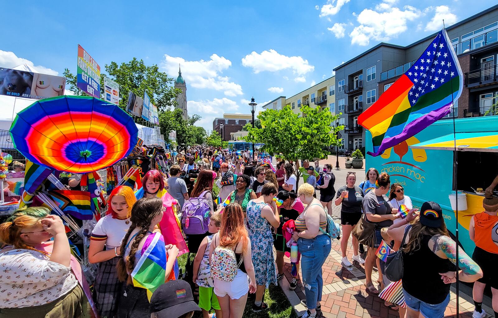 Hamilton held their first Pride event Saturday, June 5, 2021. A parade kicked off the festivities and ended at Marcum Park with vendors, food and music. NICK GRAHAM / STAFF
