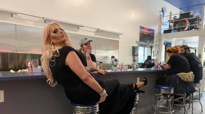 Dayton drag performer Tommy “Taj Mahal” Rumpke releases nightly quarantine videos on Facebook. This photo was taken long before the pandemic.