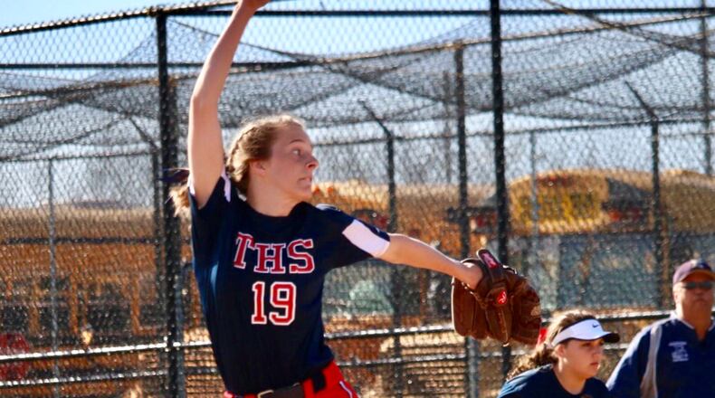 Senior Ashley Earick is expected to be the No. 1 pitcher this season for Talawanda High School’s softball team, which opens the year Monday against Mercy McAuley. CONTRIBUTED PHOTO BY EMILY DAVIE PHOTOGRAPHY