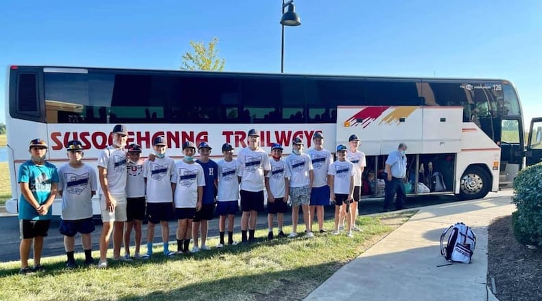 After losing in the Great Lakes Regional on Saturday, the West Side Little League All-Stars from Hamilton took a chartered bus to South Williamsport, Pa., for the Little League World Series. SUBMITTED PHOTO