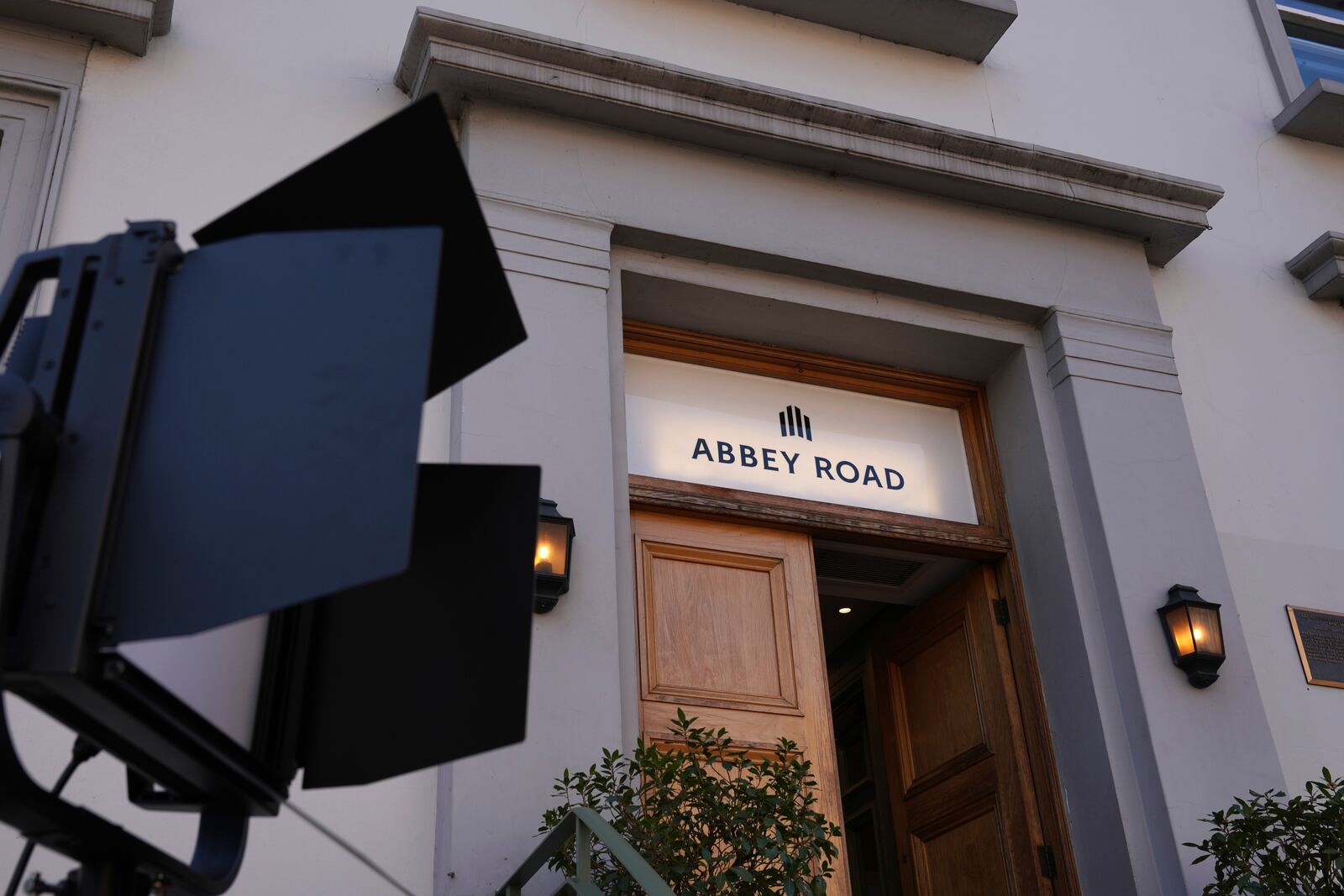 An entrance of Abbey Road's Studio is seen in London on Thursday, March 27, 2025. (AP Photo/Kin Cheung)