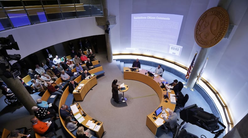 Eight Middletown residents spoke against the city spending $3 million to build an aquatic center at the Atrium YMCA during Tuesday night's City Council meeting that drew a packed crowd in Council Chambers. NICK GRAHAM/STAFF