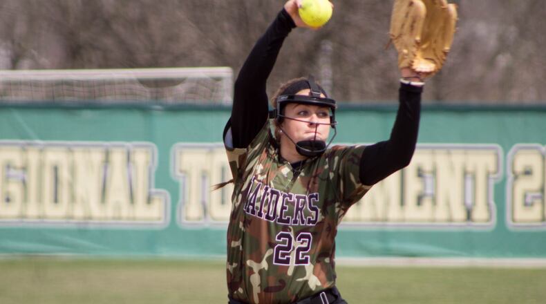 Wright State pitcher Ashley Sharp during a game earlier this season. Allison Rodriguez/CONTRIBUTED