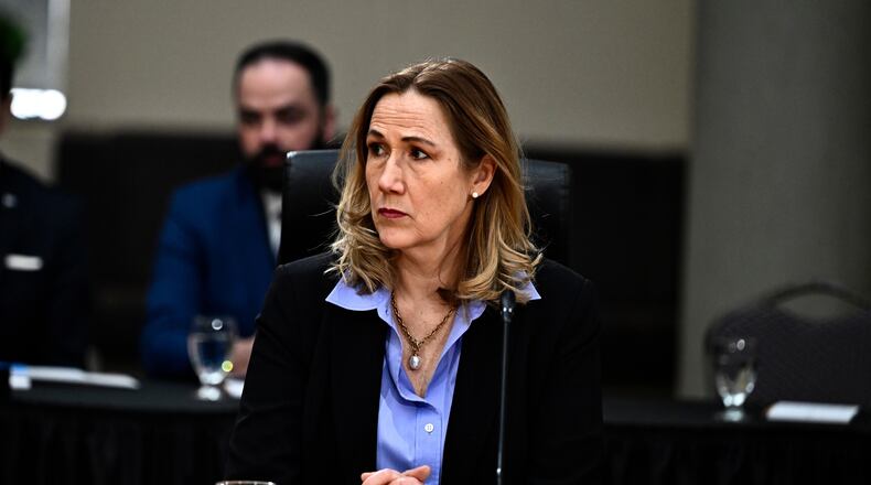 FILE - Ambassador of Canada to the U.S. Kirsten Hillman listens during a First Ministers' meeting in Ottawa, Ontario, Jan. 15, 2025. (Justin Tang/The Canadian Press via AP, File)