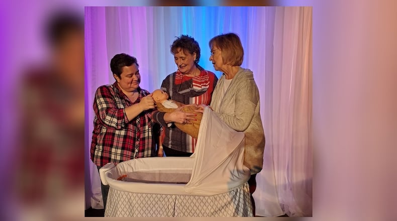 Karen Oehler, Pam Fugett and Betty Coulter perform in "Motherhood Out Loud" at Middletown Lyric Theatre. CONTRIBURED PHOTO