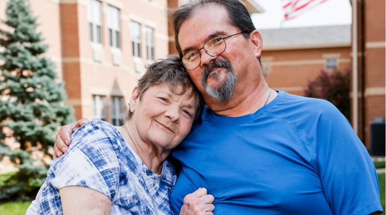 Elaine Phelps and Jeffrey Riley met at Majestic Care of Fairfield a year ago and plan to get married in October. NICK GRAHAM/STAFF