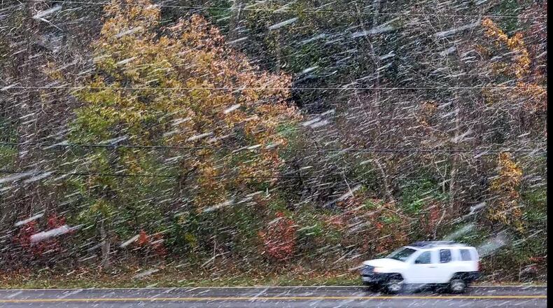 Snow fell in Butler County and in much of southwest Ohio on Sunday.