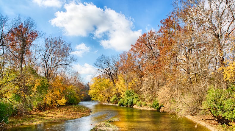 In addition to beautiful fall foliage, Huffman MetroPark offers hiking trails, fishing, kayaking mountain biking. CONTRIBUTED