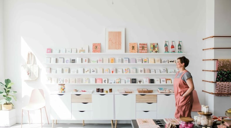 As the name suggests, Scripted Studio mainly sells stationery, as well as cards, writing utensils, and other products that involve words and writing. Scripted Studio also carries gift wrap, ornaments, and what owner and designer Carrie O’Neal Brenner calls “delightful doodads.” CONTRIBUTED