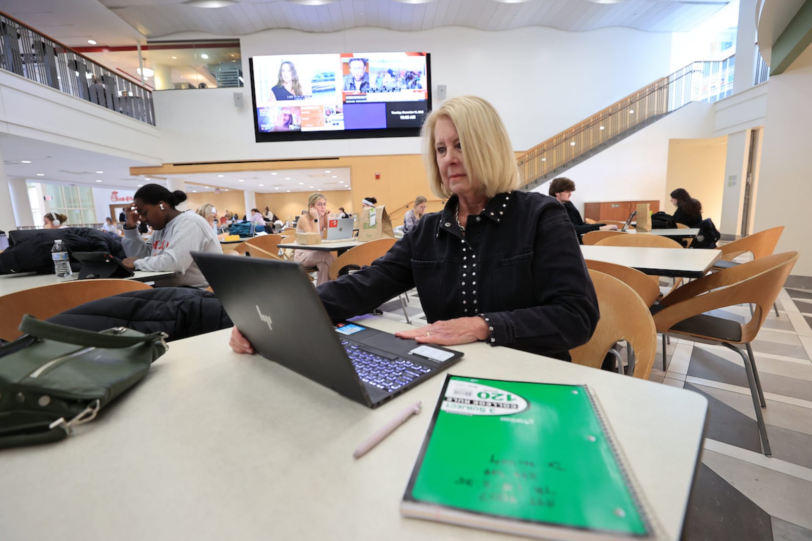 Despite more than four decades as a successful dental hygienist, a longing burned within the now 69-year-old Debbie Brown to finish her studies started in the mid-1970s at Miami University’s Oxford campus but cut short by financial hardship. Brown said she especially liked popping open her laptop at the expansive Armstrong Student Center in the heart of campus and soaking in the college ambiance. (Provided)