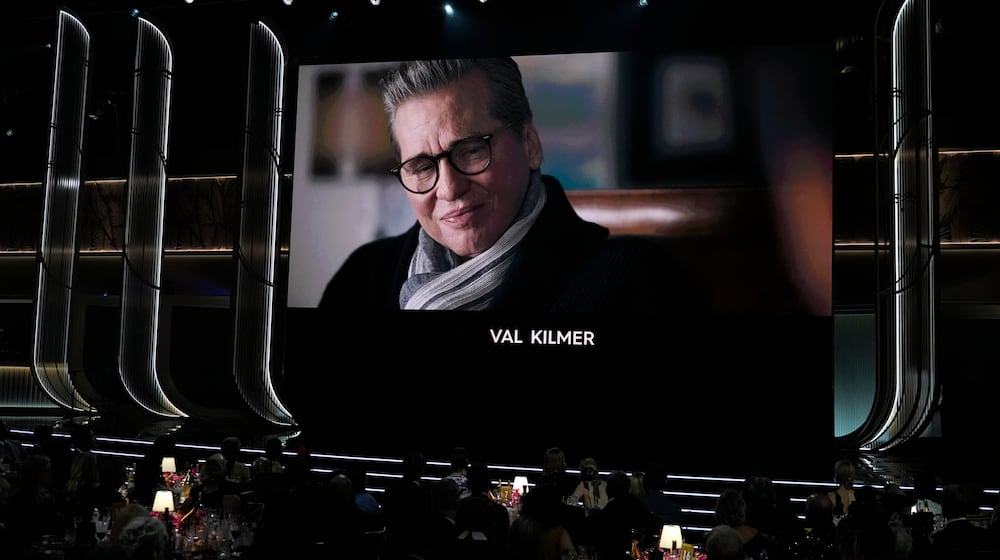 an image of Val Kilmer is seen during the in memoriam during the 32nd Annual Actor Awards on Sunday, March 1, 2026, at the Shrine Auditorium and Expo Hall in Los Angeles. (AP Photo/Chris Pizzello)