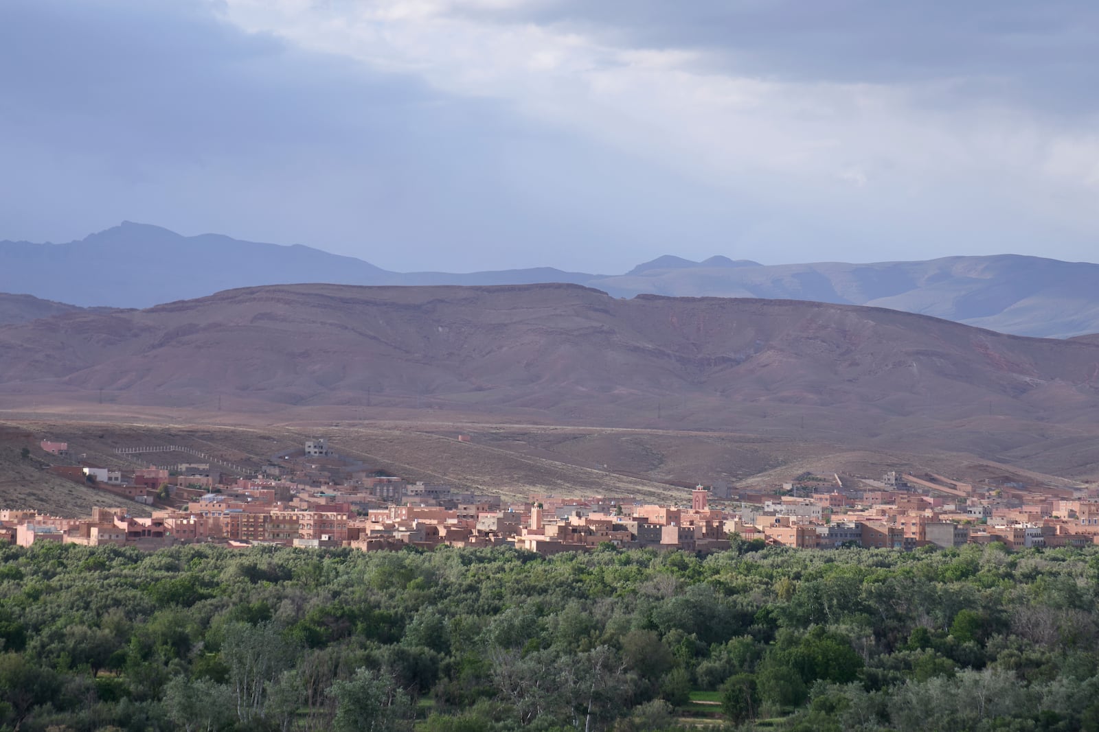 A view of the Middle Atlas town Kalaat M'Gouna where the annual Rose Festival takes place, Morocco, Tuesday, May 6, 2025. (AP Photo/Mosa'ab Elshamy)
