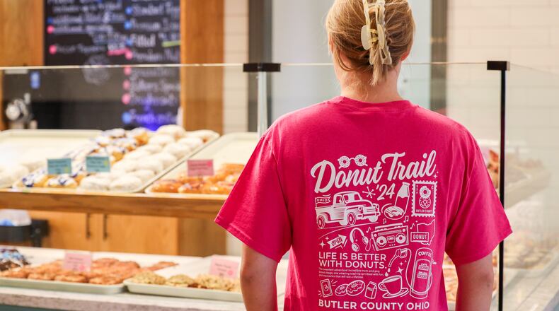 Travel Butler County Convention and Visitors Bureau/Travel Butler County
recently unveiled the 2024 “Life is Better with Donuts” exclusive T-shirt. CONTRIBUTED