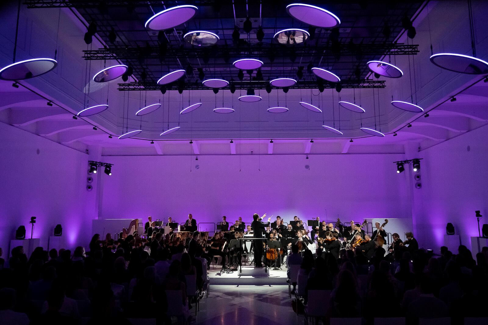 Members of the Vienna Symphony Orchestra perform "The Blue Danube" waltz as it is transmitted into deep space towards Voyager 1. in Vienna, Austria, on Saturday, May 31, 2025. (AP Photo/Denes Erdos)