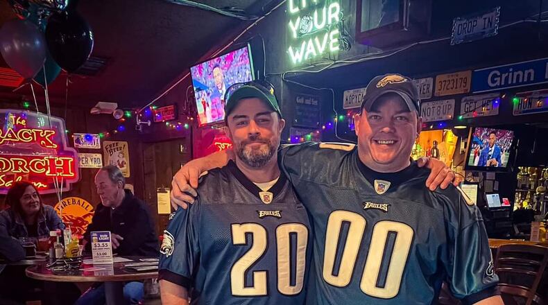 Adam Gilmore, of Fairfield, and Back Porch Saloon manager Michael Solon founded Midwest Eagles Nest at the West Chester Twp. business in 2022.