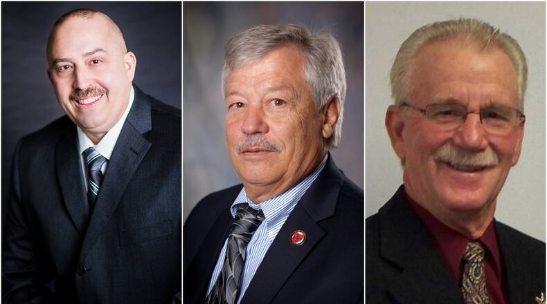 Three people — newcomer Keith Ballauer (from left) and incumbents Thomas E. Willsey Jr. and Raymond Wurzelbacher — are running for two open seats on the Ross Twp. board of trustees.