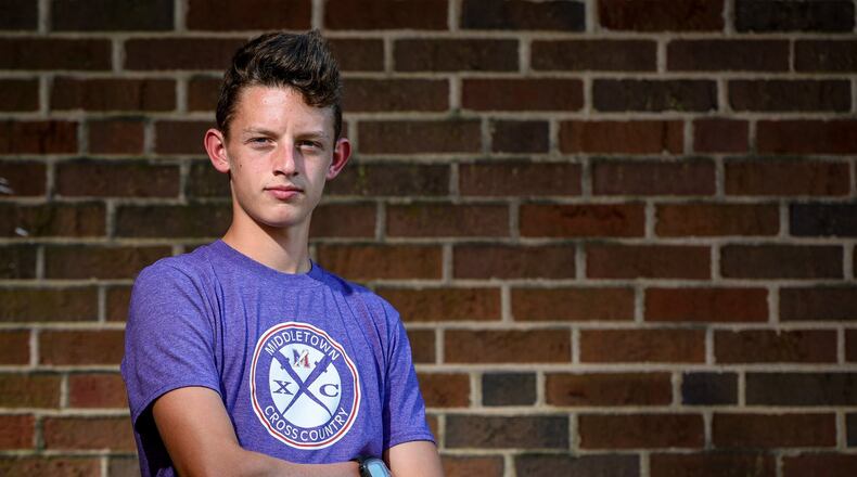 Middletown High School cross country runner Conant Smith is one of the top runners in the GMC as a sophomore. NICK GRAHAM/STAFF