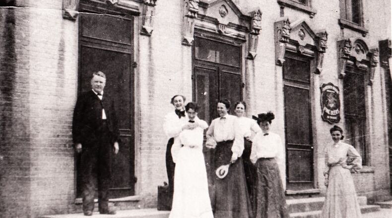 Albert Stubbs and his family were photographed in the front of the Lebanon House (now the Golden Lamb) prior to 1909. Stubbs was the owner of the Lebanon House and also served as a Warren County Auditor and Lebanon Mayor. PHOTO COURTESY OF THE WARREN COUNTY HISTORICAL SOCIETY