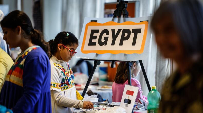 The Wright Patterson International Spouses Group held it's International Fair Wednesday April 26, 2023. JIM NOELKER/STAFF