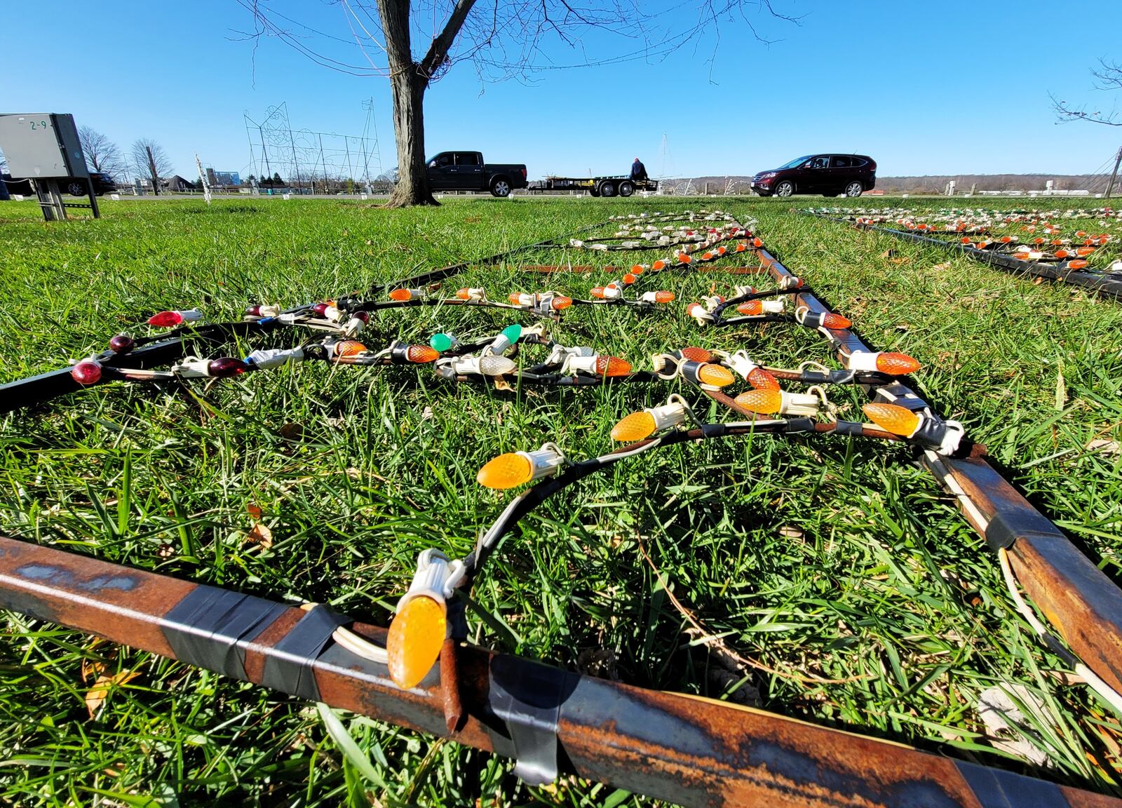 Two Light Up Middletown displays at Smith Park were damaged Sunday by the high winds that swept through the area. NICK GRAHAM/STAFF