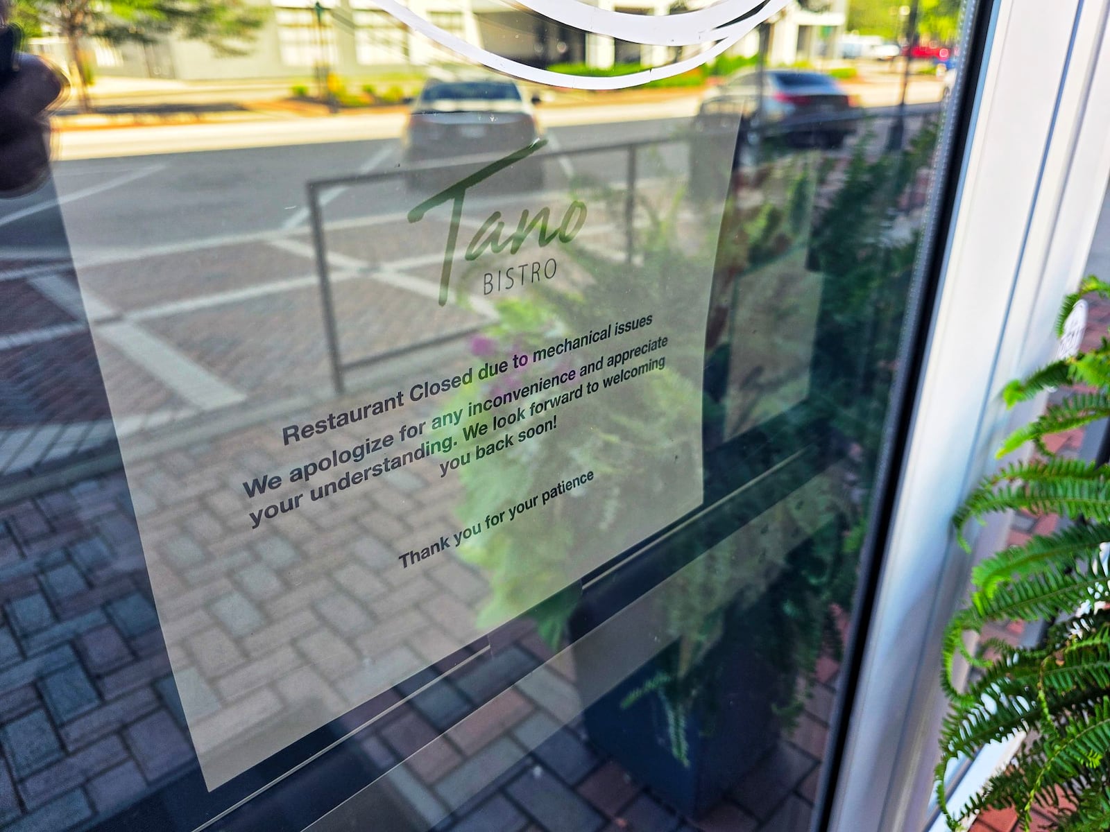 Tano Bistro Hamilton initially closed due to a mechanical failure, but now announced it has permanently closed its Riverfront Plaza fine-dining establishment as of July 1, 2025. NICK GRAHAM/STAFF