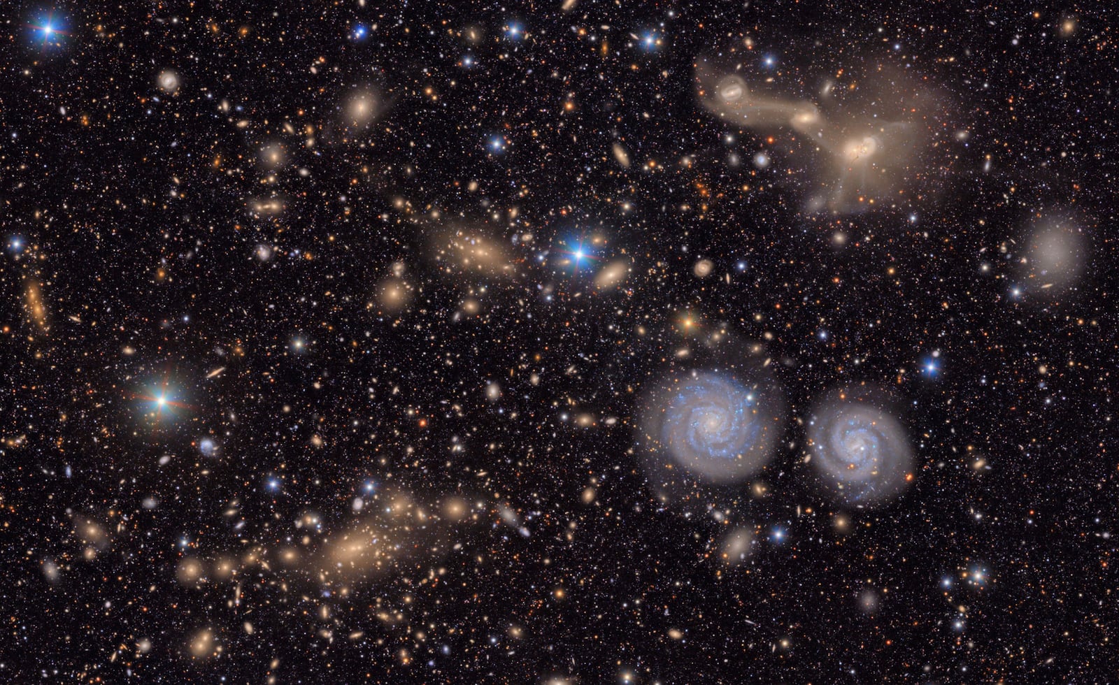 This image provided by the NSF-DOE Vera C. Rubin Observatory shows another small section of the observatory's total view of the Virgo cluster. (NSF-DOE Vera C. Rubin Observatory via AP)