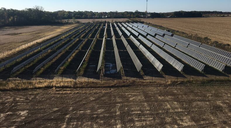 The solar array in Yellow Springs consists of 3,024 solar panels tied into the grid on about 6½ acres of village-owned land. The solar array generates 1 megawatt of electricity. By comparison, large solar arrays proposed in Preble County would generate more than 50 megawatts of energy. CONTRIBUTED