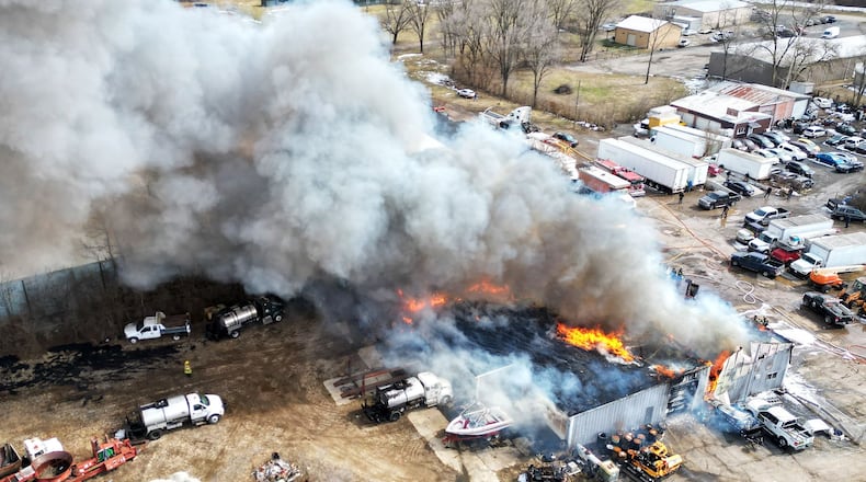 Fire departments from Butler and Warren counties are at the scene now of a large warehouse fire in Madison Twp.default. NICK GRAHAM/STAFF