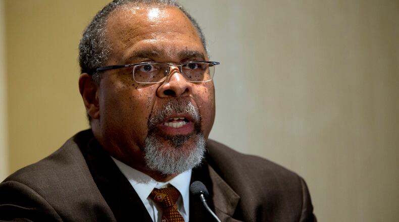 Ken Blackwell, the Family Research Council's senior fellow for human rights and constitutional governance, speaks during a news conference after attending a Conversation on America's Future with Donald Trump and Ben Carson sponsored by United in Purpose in New York. President-elect Donald Trump has selected Blackwell, an outspoken Ohio Republican and party maverick, to lead his domestic transition.