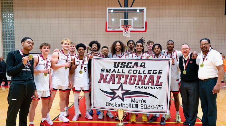 The Miami-Hamilton men's basketball held off Penn State Schuylkill 53-52 to claim the United States Collegiate Athletic Association Division II title on Saturday in Buffalo. CONTRIBUTED